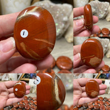 Load image into Gallery viewer, Brecciated Red Jasper Pillow Palm Stones