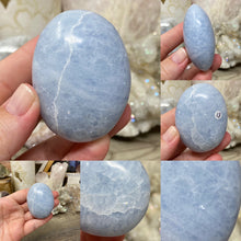 Load image into Gallery viewer, Blue Calcite Palm Stone #13