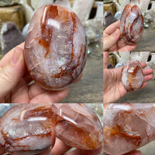 Load image into Gallery viewer, Heated Red Hematoid "Fire Quartz" Palm Stones
