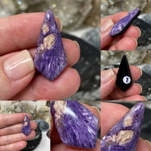 Load image into Gallery viewer, Charoite with Obsidian Backed Doublet Cabochons