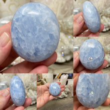 Load image into Gallery viewer, Blue Calcite Palm Stone #12