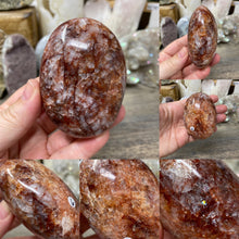 Load image into Gallery viewer, Heated Red Hematoid "Fire Quartz" Palm Stones