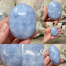 Load image into Gallery viewer, Blue Calcite Palm Stone #18