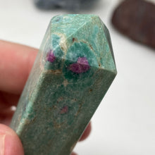 Load image into Gallery viewer, Ruby and Kyanite in Fuchsite Tower #01