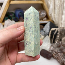Load image into Gallery viewer, Ruby and Kyanite in Fuchsite Tower #06