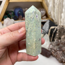 Load image into Gallery viewer, Ruby and Kyanite in Fuchsite Tower #06