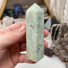 Load image into Gallery viewer, Ruby and Kyanite in Fuchsite Tower #06