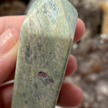 Load image into Gallery viewer, Ruby and Kyanite in Fuchsite Tower #06