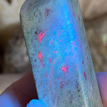 Load image into Gallery viewer, Ruby and Kyanite in Fuchsite Tower #06