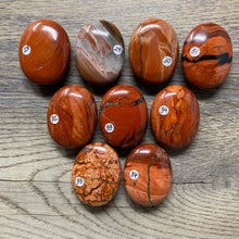 Load image into Gallery viewer, Brecciated Red Jasper Pillow Palm Stones