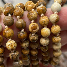 Load image into Gallery viewer, Picture Jasper 108 6mm Beads Handmade with Orange Tassel