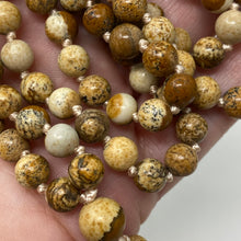 Load image into Gallery viewer, Picture Jasper 108 6mm Beads Handmade with Orange Tassel