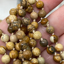 Load image into Gallery viewer, Picture Jasper 108 6mm Beads Handmade with Orange Tassel