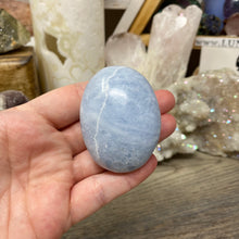 Load image into Gallery viewer, Blue Calcite Palm Stone #13