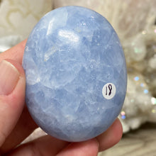 Load image into Gallery viewer, Blue Calcite Palm Stone #18