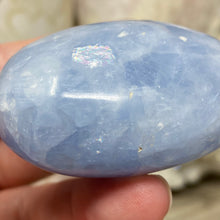 Load image into Gallery viewer, Blue Calcite Palm Stone #18