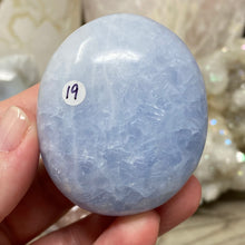 Load image into Gallery viewer, Blue Calcite Palm Stone #19