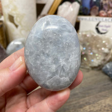 Load image into Gallery viewer, Blue Calcite Palm Stone #25