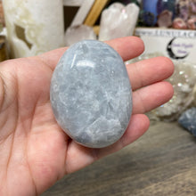 Load image into Gallery viewer, Blue Calcite Palm Stone #25