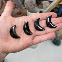 Load image into Gallery viewer, Shungite 1.25" Pendant Moons