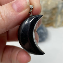 Load image into Gallery viewer, Shungite 1.25" Pendant Moons