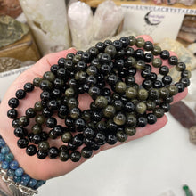 Load image into Gallery viewer, Gold Sheen Obsidian 8mm Stretch Bracelets