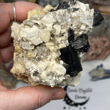 Chargez l'image dans la visionneuse de la galerie, Black Tourmaline with Feldspar, Muscovite and Garnet Rough #05