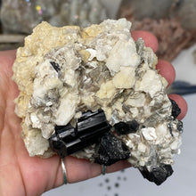 Chargez l'image dans la visionneuse de la galerie, Black Tourmaline with Feldspar, Muscovite and Garnet Rough #05