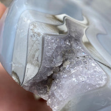Load image into Gallery viewer, Druzy Agate Snowman #01 ~ with Light Amethyst Hue