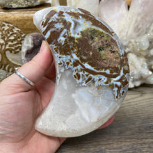 将图像加载到图库查看器中,Druzy Agate Large Moon #04 *Rainbows