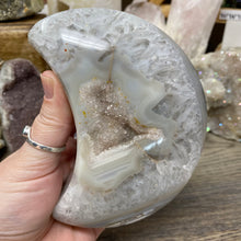 将图像加载到图库查看器中,Druzy Agate Large Moon #07 *Rainbows