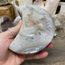 将图像加载到图库查看器中,Druzy Agate Large Moon #07 *Rainbows