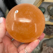 Load image into Gallery viewer, Selenite Peach Large Sphere #02