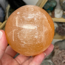 Load image into Gallery viewer, Selenite Peach Large Sphere #02