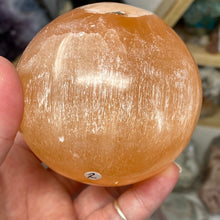 Load image into Gallery viewer, Selenite Peach Large Sphere #02