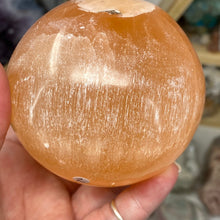 Load image into Gallery viewer, Selenite Peach Large Sphere #02