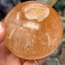 Load image into Gallery viewer, Selenite Peach Large Sphere #02