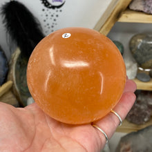 Load image into Gallery viewer, Selenite Peach Large Sphere #02