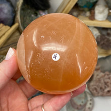 Load image into Gallery viewer, Selenite Peach Large Sphere #04