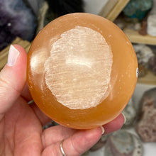 Load image into Gallery viewer, Selenite Peach Large Sphere #04