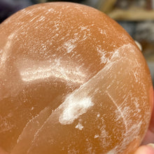 Load image into Gallery viewer, Selenite Peach Large Sphere #04