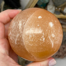 Load image into Gallery viewer, Selenite Peach Large Sphere #06