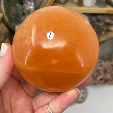 Load image into Gallery viewer, Selenite Peach Large Sphere #07