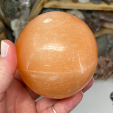 Load image into Gallery viewer, Selenite Peach Large Sphere #07