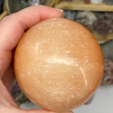 Load image into Gallery viewer, Selenite Peach Large Sphere #07