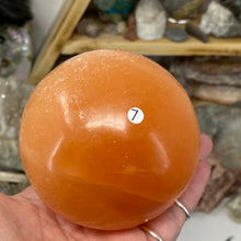 Load image into Gallery viewer, Selenite Peach Large Sphere #07