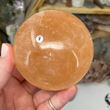 Load image into Gallery viewer, Selenite Peach Large Sphere #08