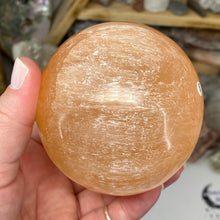 Load image into Gallery viewer, Selenite Peach Large Sphere #08