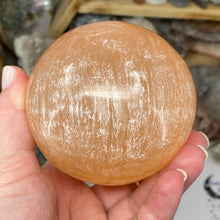 Load image into Gallery viewer, Selenite Peach Large Sphere #08