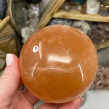 Load image into Gallery viewer, Selenite Peach Large Sphere #09